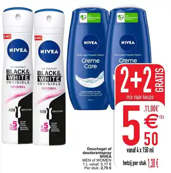 Cora Nivea Douchegel of deodorantspray aanbieding