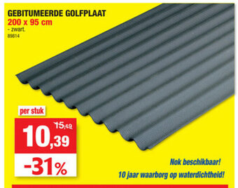 Hubo Gebitumeerde Golfplaat 200 x 95 cm aanbieding