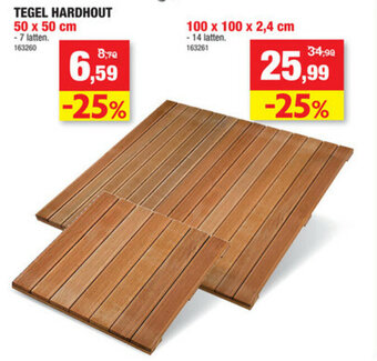 Hubo Tegel Hardhout 50 x 50 cm aanbieding
