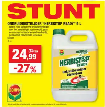 Onkruidbestrijder Herbistop Ready 5L