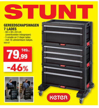 Hubo Gereedschapswagen 7 Lades aanbieding