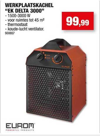 Hubo Werkplaatskachel ek delta 3000 aanbieding