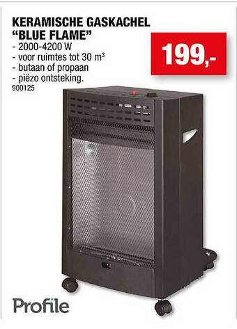 Hubo Keramische gaskachel blue flame aanbieding