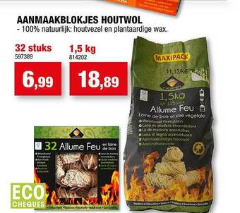 Hubo Aanmaakblokjes houtwol aanbieding