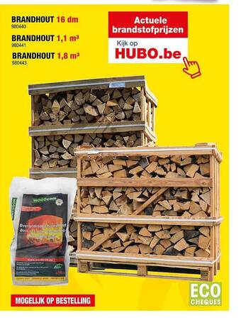 Hubo Brandhout aanbieding
