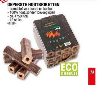 Hubo Geperste houtbriketten aanbieding