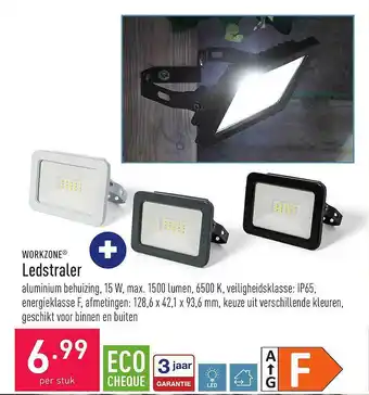 ALDI Workzone ledstraler aanbieding