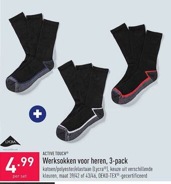ALDI Active touch werksokken voor heren, 3-pack aanbieding