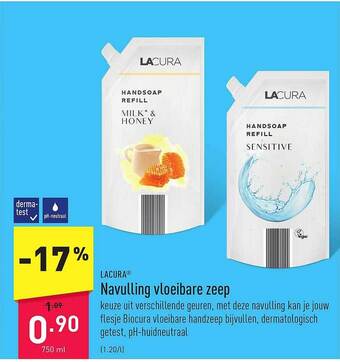ALDI Lacura navulling vloeibare zeep aanbieding