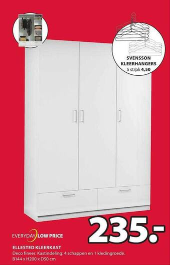 Jysk Ellested kleerkast aanbieding