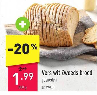 ALDI Vers wit zweeds brood aanbieding