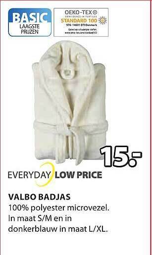 Jysk Valbo badjas aanbieding
