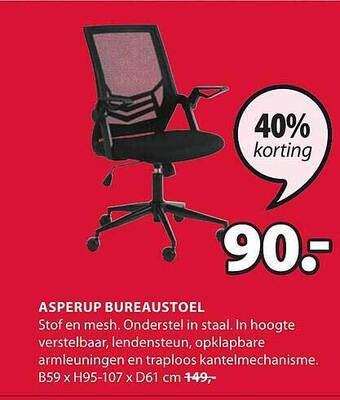 Jysk Asperup bureaustoel aanbieding
