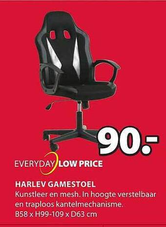 Jysk Harlev gamestoel aanbieding