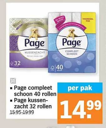 Albert Heijn Page compleet schoon, page kussenzacht aanbieding