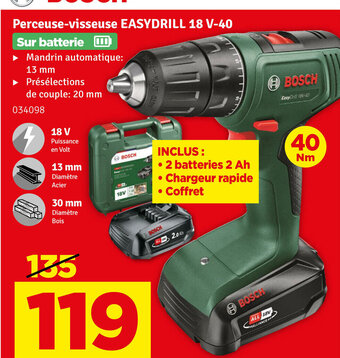 Mr Bricolage Bosch Perceuse-Visseuse Easydrill 18 V-40 aanbieding