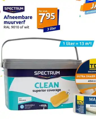 Action Spectrum Afneembare muurverf aanbieding
