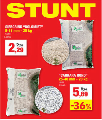 Hubo Siergrind Dolomiet 5-11mm-25kg aanbieding