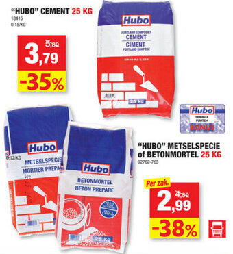 Hubo Hubo Cement 25kg aanbieding