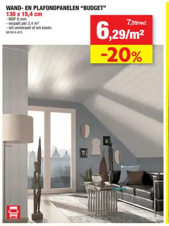 Hubo Wand-en Plafondpanelen Budget 130x15,4cm aanbieding