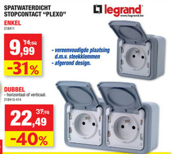 Hubo Spatwaterdicht Stopcontact Plexo aanbieding