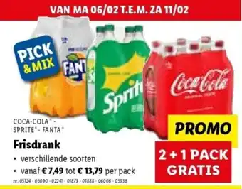 Lidl Frisdrank Coca-cola, Sprite - Fanta aanbieding