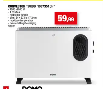 Hubo Domo Convector Turbo DO7351CH aanbieding
