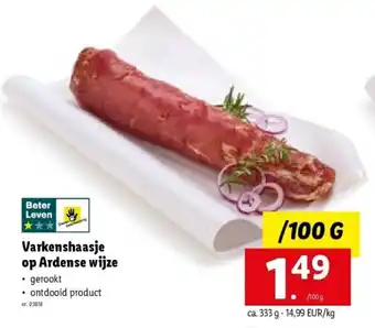 Lidl Varkenshaasje op Ardense wijze 100g aanbieding