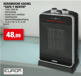 Hubo Eurom Keramische Kachel Safe-T Heater aanbieding