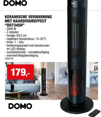 Domo Keramische Verwarming Met Haardvuureffect DO7345H