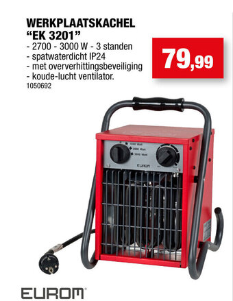 Hubo Eurom Werkplaatskachel EK 3201 aanbieding