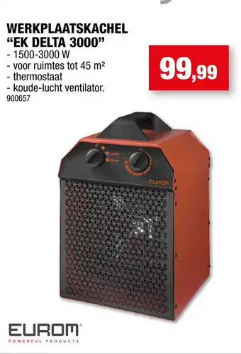 Hubo Eurom Werkplaatskachel EK Delta 3000 aanbieding