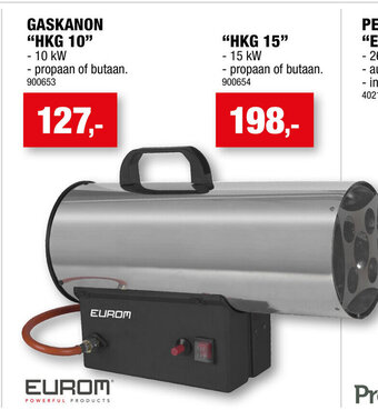 Hubo Eurom Gaskanon HKG 10 aanbieding