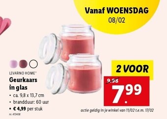 Lidl Geurkaars in glas aanbieding