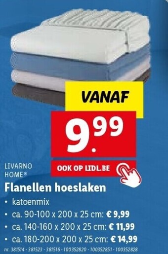 Lidl Flanellen hoeslaken aanbieding