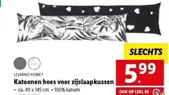 Lidl Katoenen hoes voor zijslaapkussen aanbieding