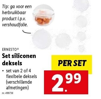Lidl Set siliconen deksels aanbieding