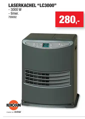 Hubo Kerosun Laserkachel "LC3000" aanbieding