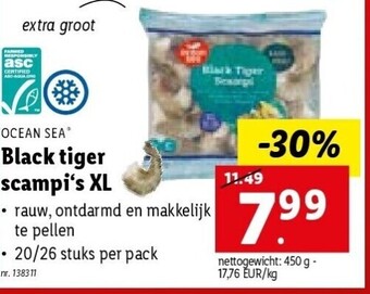 Lidl Black tiger scampi‘s xl aanbieding