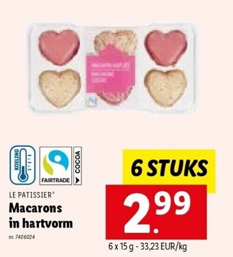 Lidl Macarons in hartvorm aanbieding
