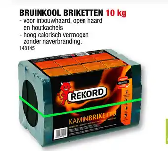 Hubo Rekord Bruinkool Briketten 10kg aanbieding