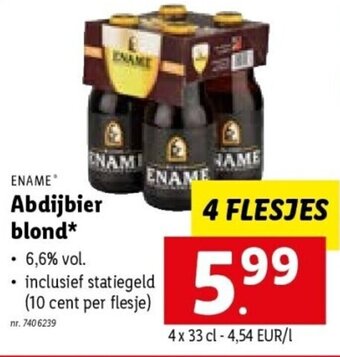 Lidl Ename Abdijbier blond aanbieding
