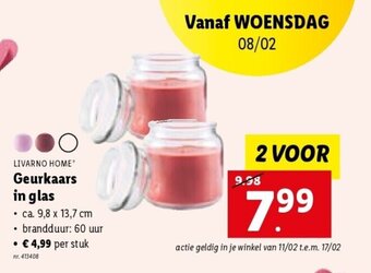 Lidl Livarno Home Geurkaars in glas aanbieding