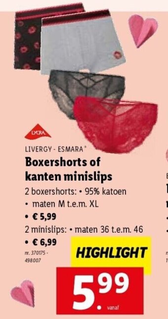 Livergy-Esmara Boxershorts of kanten minislips