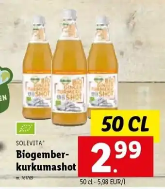 Lidl Solevita Biogember-kurkumashot aanbieding