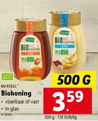 Lidl Maribel Biohoning 500g aanbieding