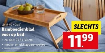 Lidl Livarno Home Bamboedienblad voor op bed aanbieding