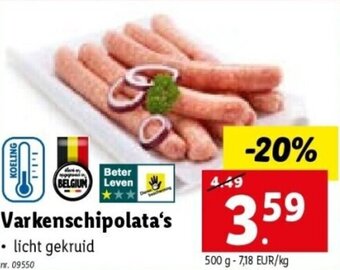 Lidl Varkenschipolata's aanbieding