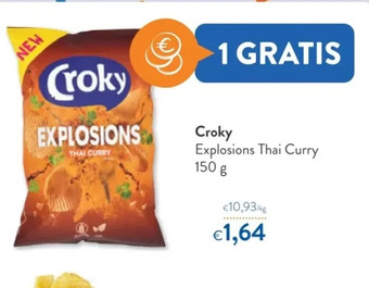 OKay Croky explosions thai curry 150 g aanbieding
