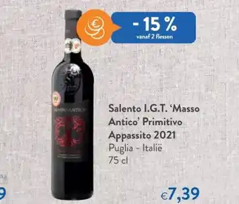 OKay Salento i.g.t. masso antico' primitivo appassito 2021 puglia italië 75 cl aanbieding